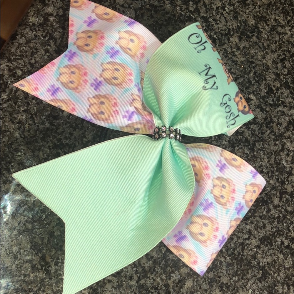Mint Green  Monkey Emoji Bow  NEVER USED